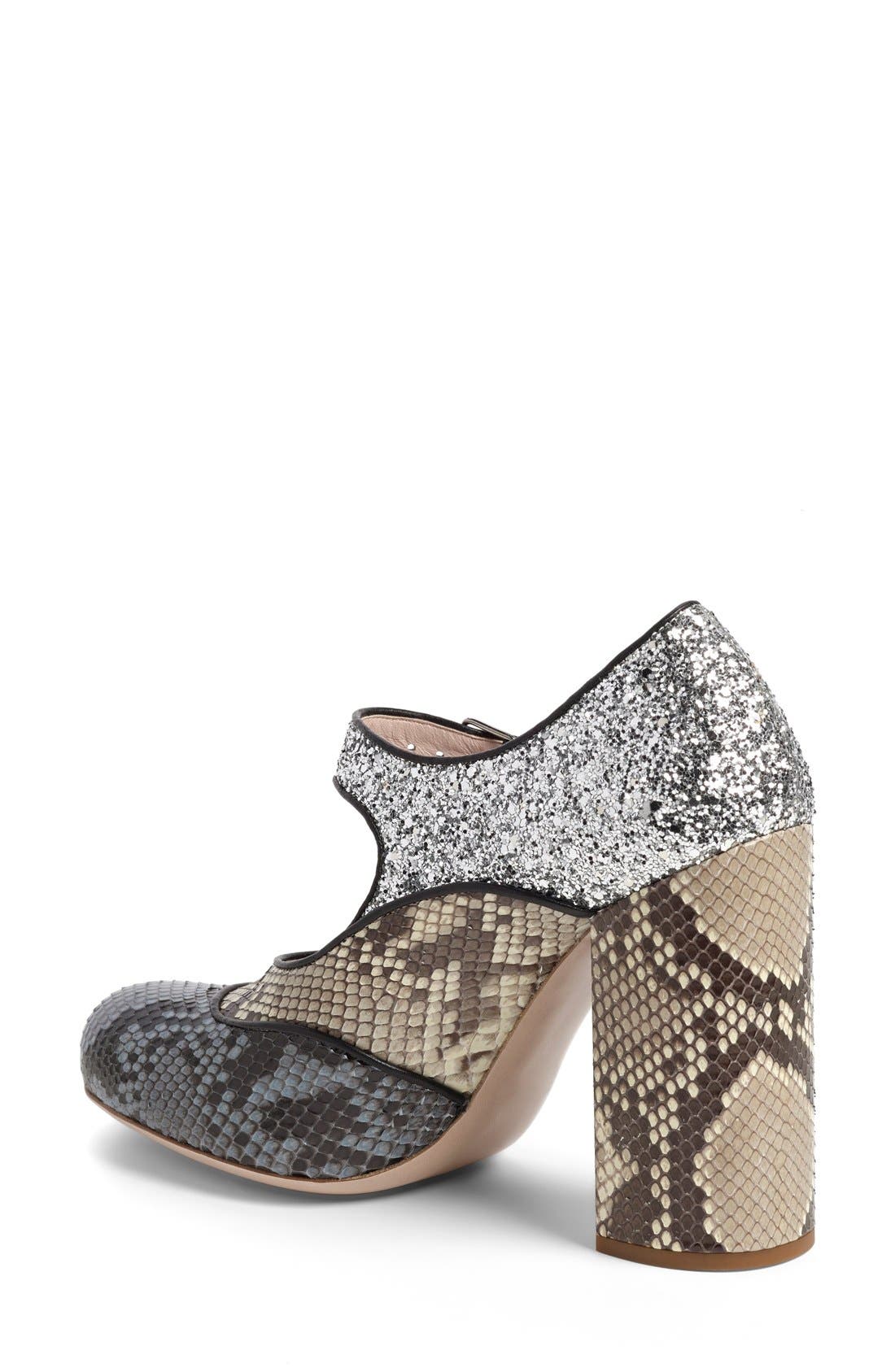 Mixed Media Mary Jane Pump, Alternate, color, MULTI PYTHON