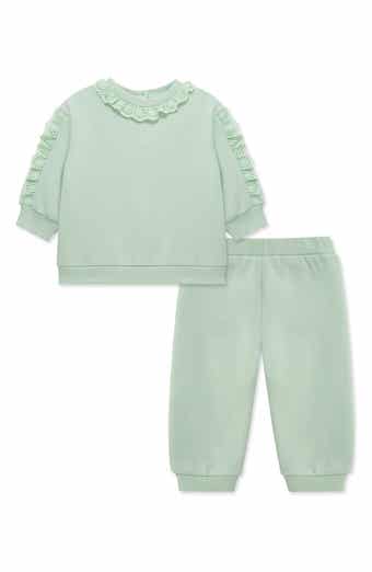 Little Me Ruffle Lace Trim Sweatshirt & Joggers