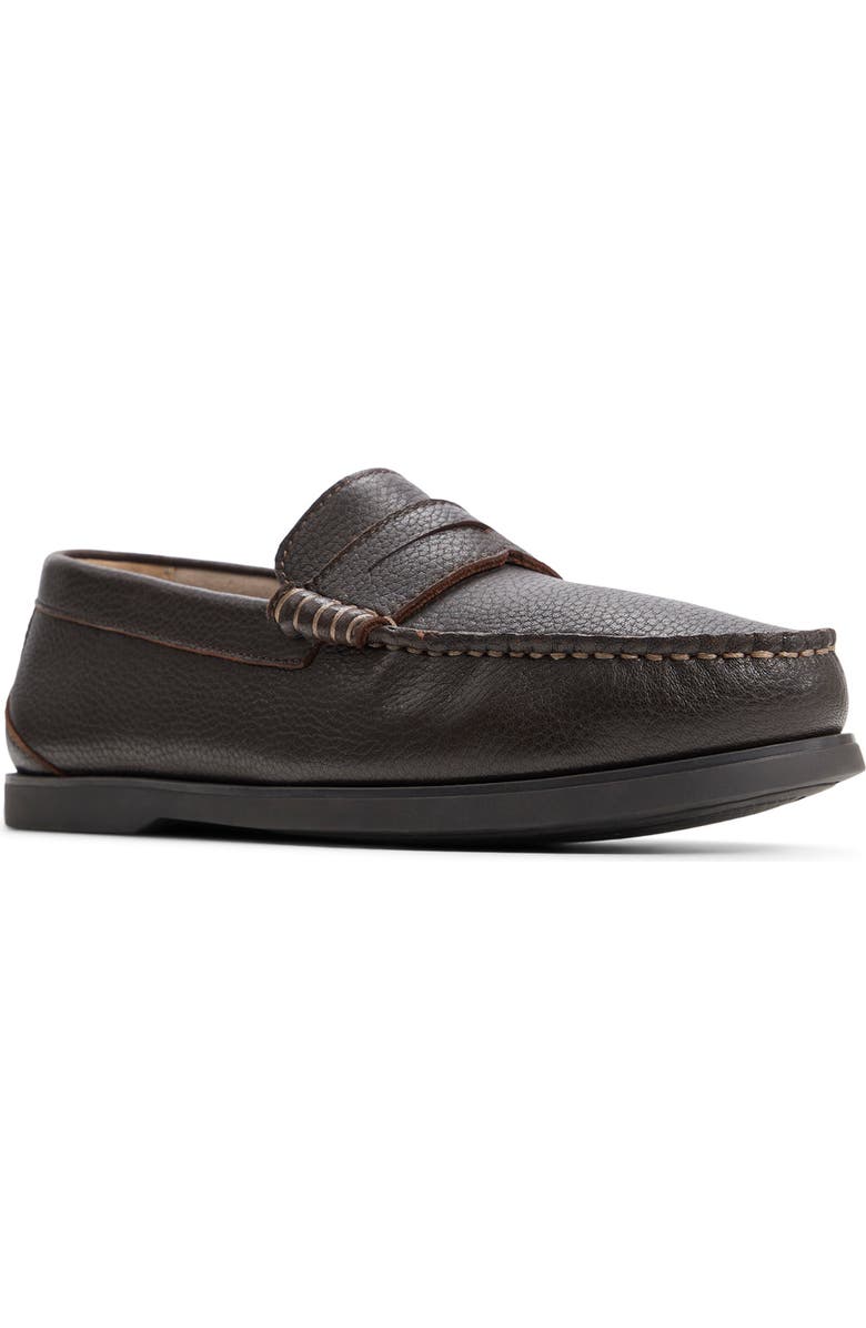 Brooks Brothers Eastport Penny Loafer, Main, color, Dark Brown
