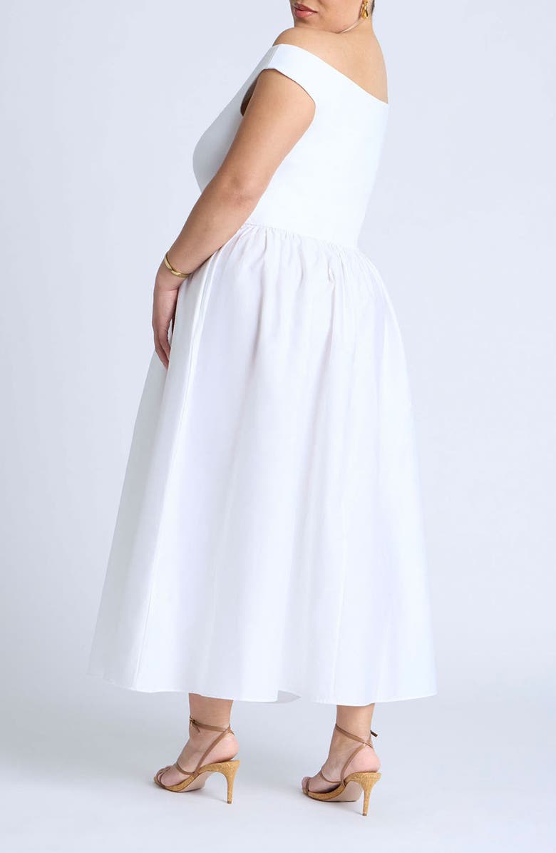 ELOQUII Off the Shoulder Maxi Dress, Alternate, color,