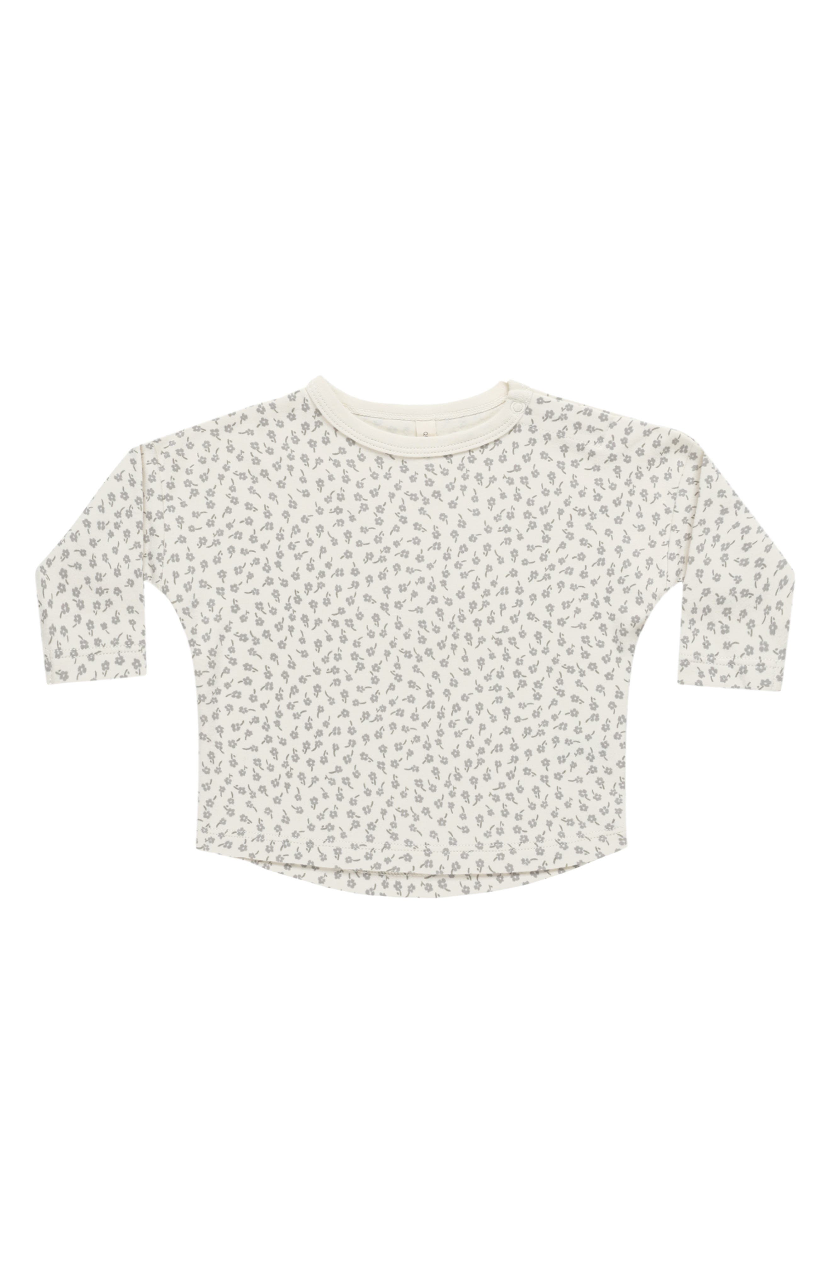 QUINCY MAE Print Long Sleeve Organic Cotton T-Shirt