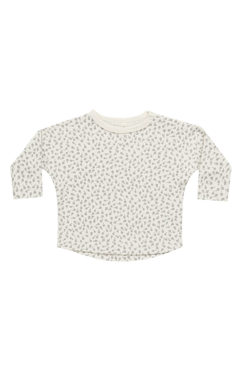 QUINCY MAE Print Long Sleeve Organic Cotton T-Shirt, Main, color, Scatter