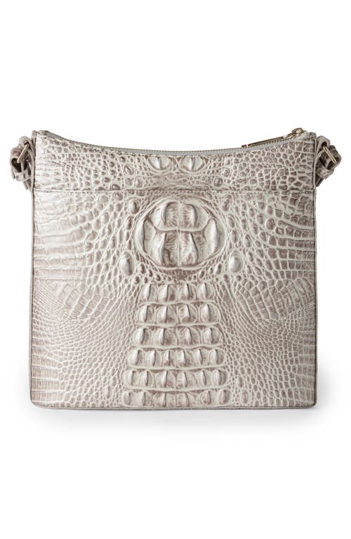 Brahmin Katie Croc Embossed Leather Crossbody Bag In White