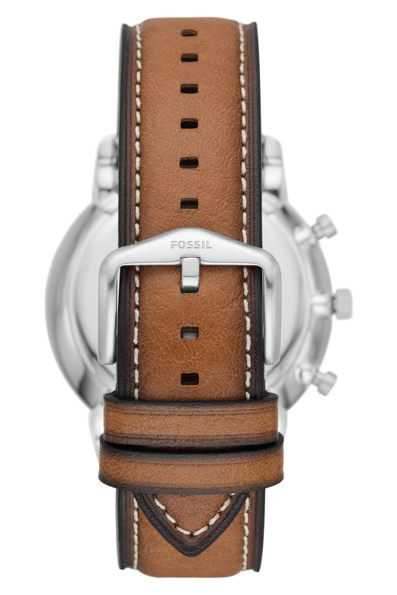 Neutra Chronograph Leather Strap Watch, 44mm, Alternate, color, BROWN
