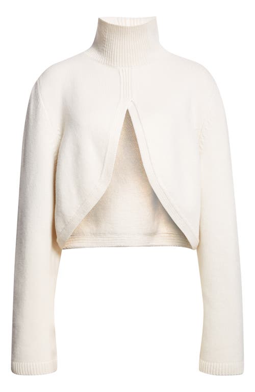 Alaïa Womens Blanc Naturel Cut-out Knitted Cashmere And Wool-blend Jumper In White