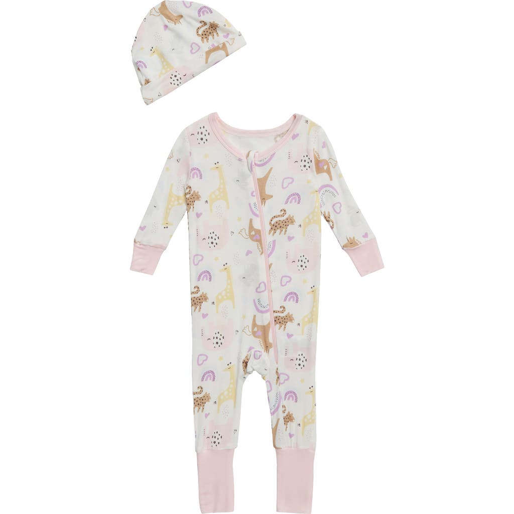 Sleep On It Coverall & Hat Set In Ivory Multi