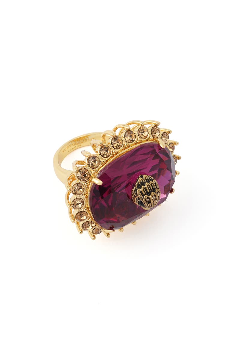 Pavé Spike Framed Gemstone Cocktail Ring, Alternate, color, PINK