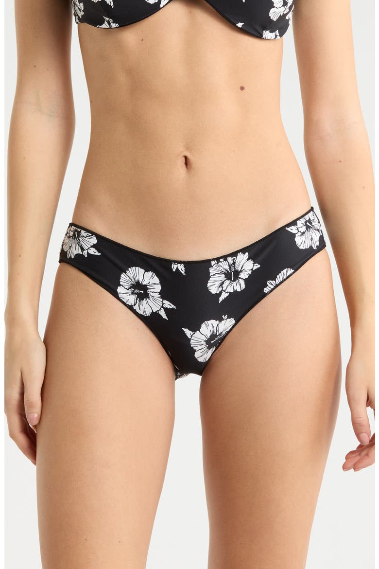 Party Wave Cheeky Hipster Bikini Bottoms, Main, color, BLACK/ WHITE