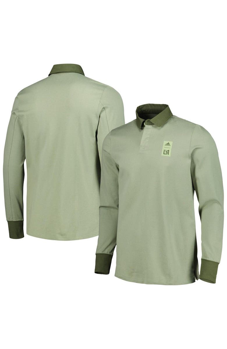 adidas Men's adidas 2023 Player Green LAFC Travel Long Sleeve Polo, Main, color, Green