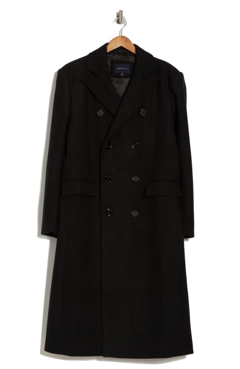 Braveman Double Breasted Coat, Alternate, color, Black
