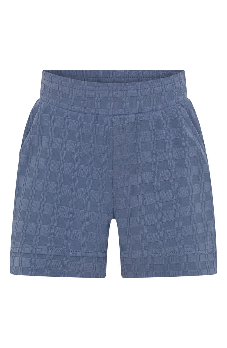 TINY TRIBE Textured Drawstring Shorts, Alternate, color, Slate Blue