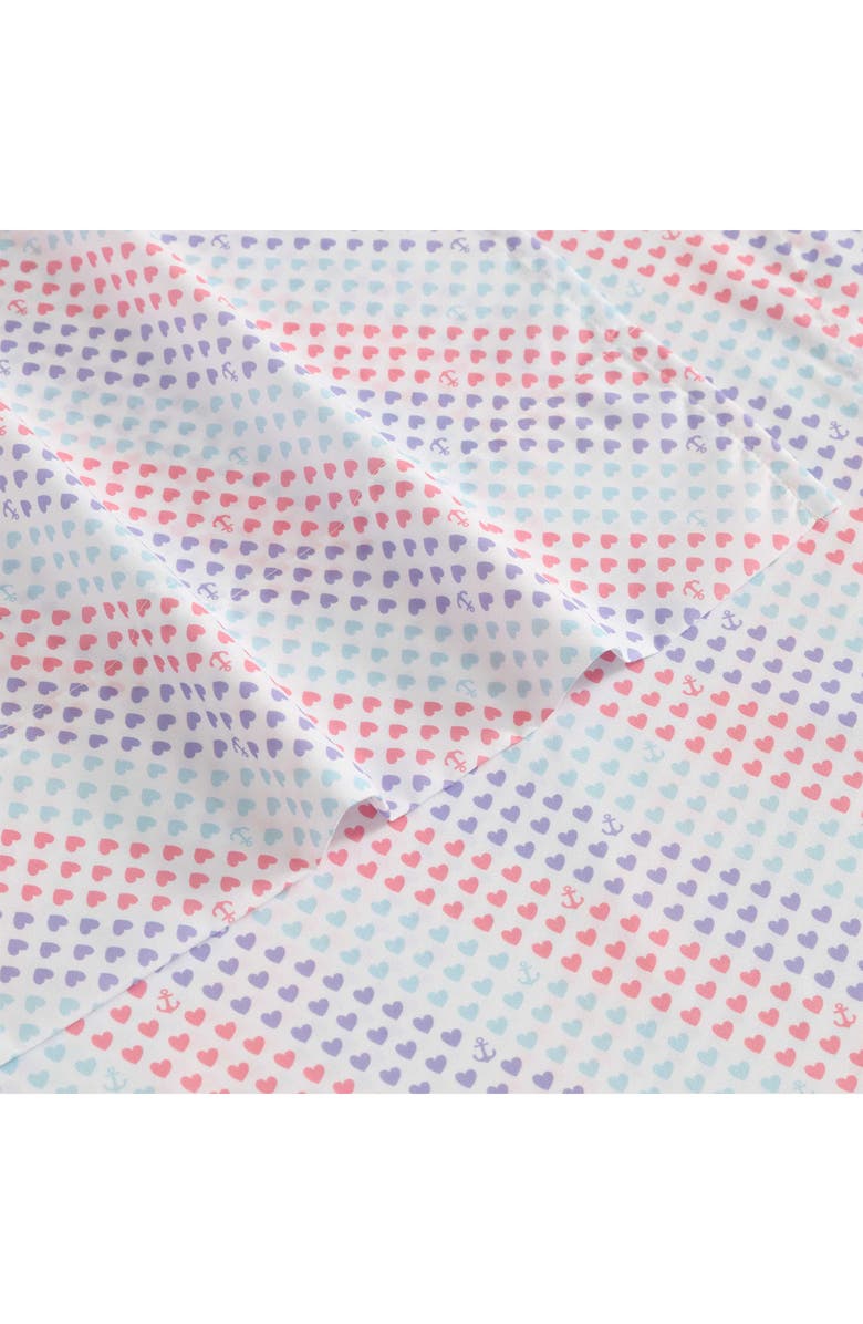 Nautica Oswald Heart Print Microfiber Sheet Set, Alternate, color,