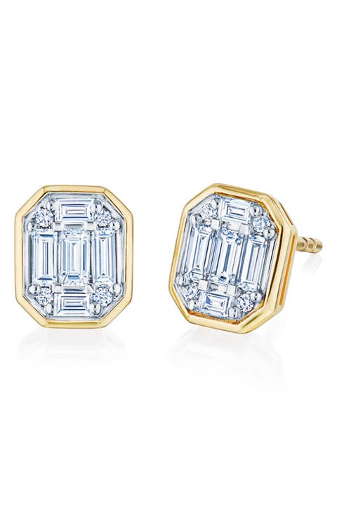 Sunburst Diamond Stud Earrings