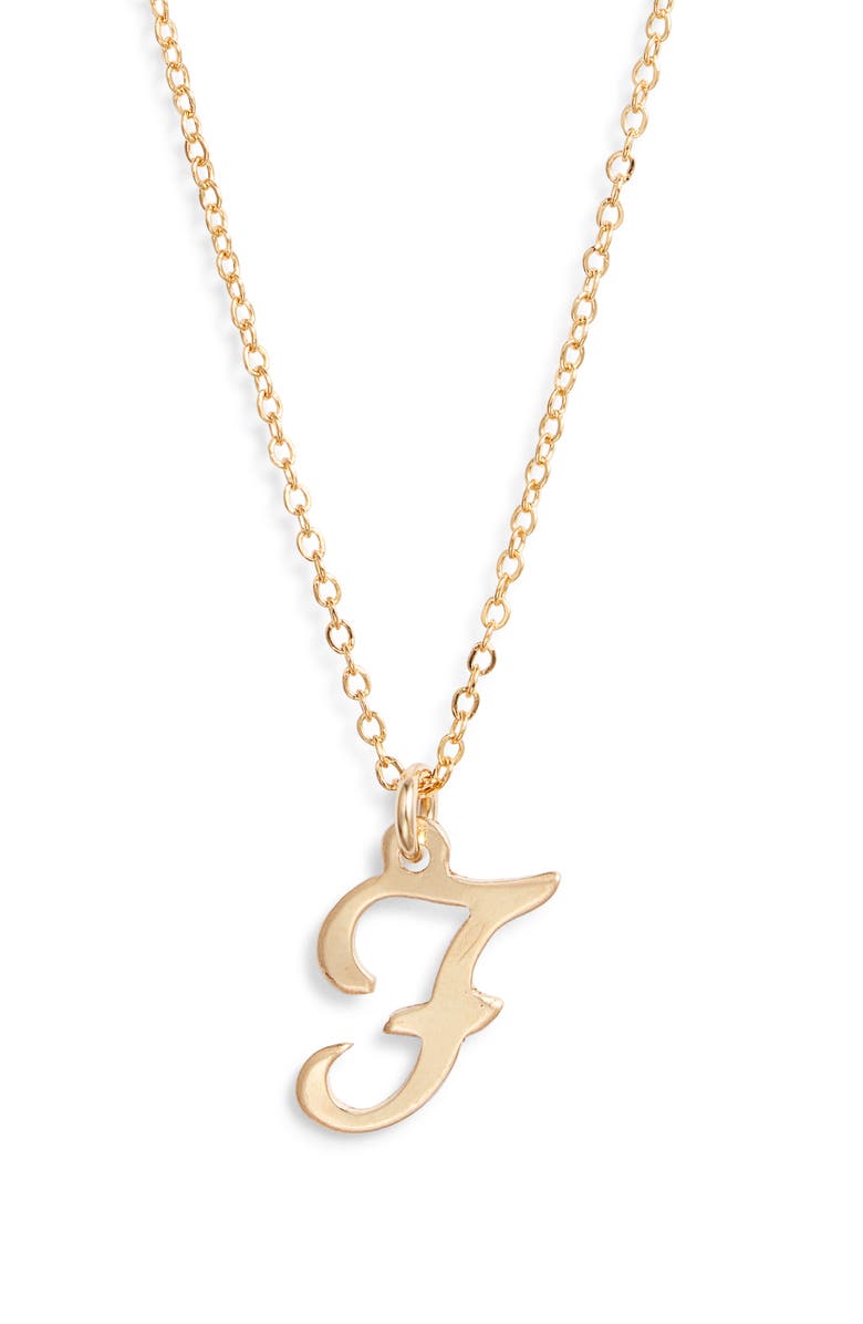 Set & Stones Gianna Initial Pendant Necklace, Main, color, Gold / F