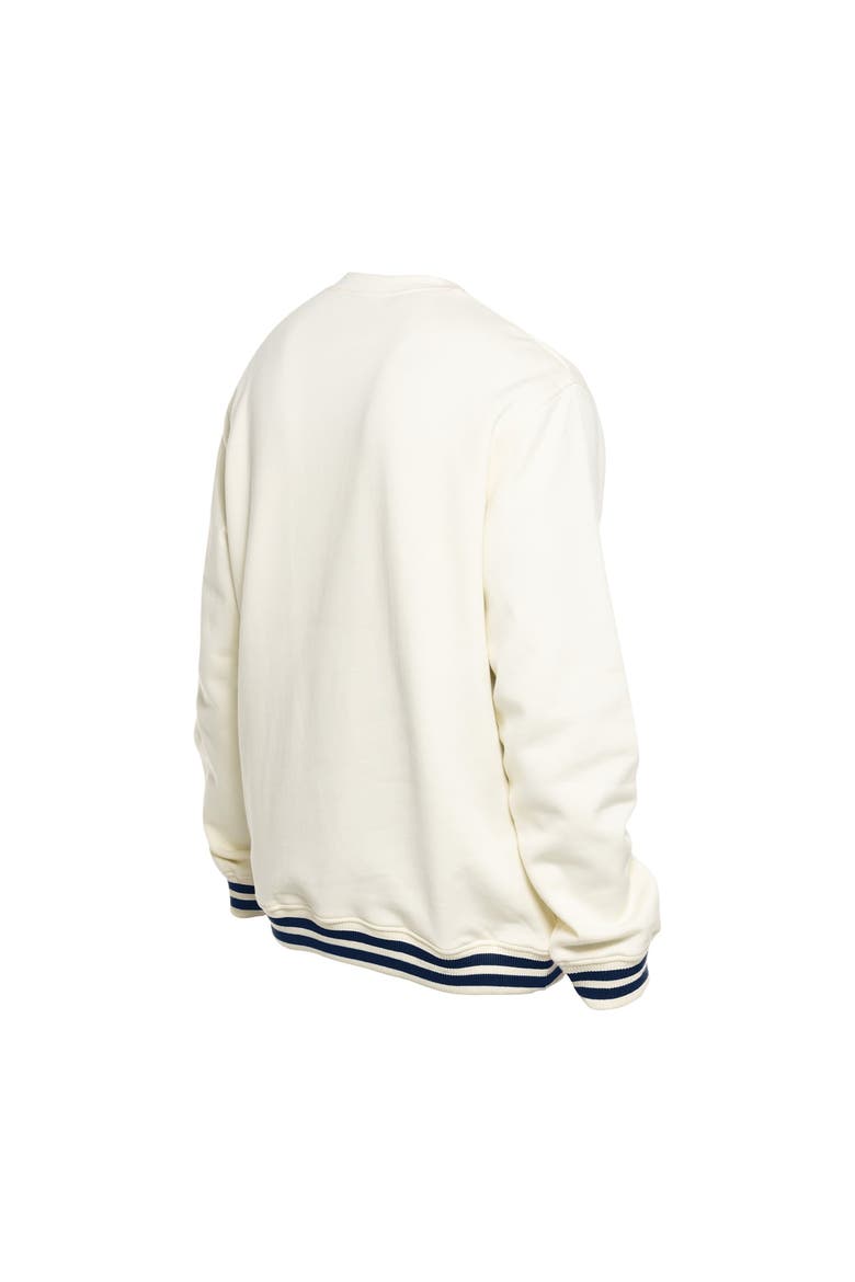Men's New Era White Cleveland Guardians Throwback Sweatshirt, Alternate, color, Cream