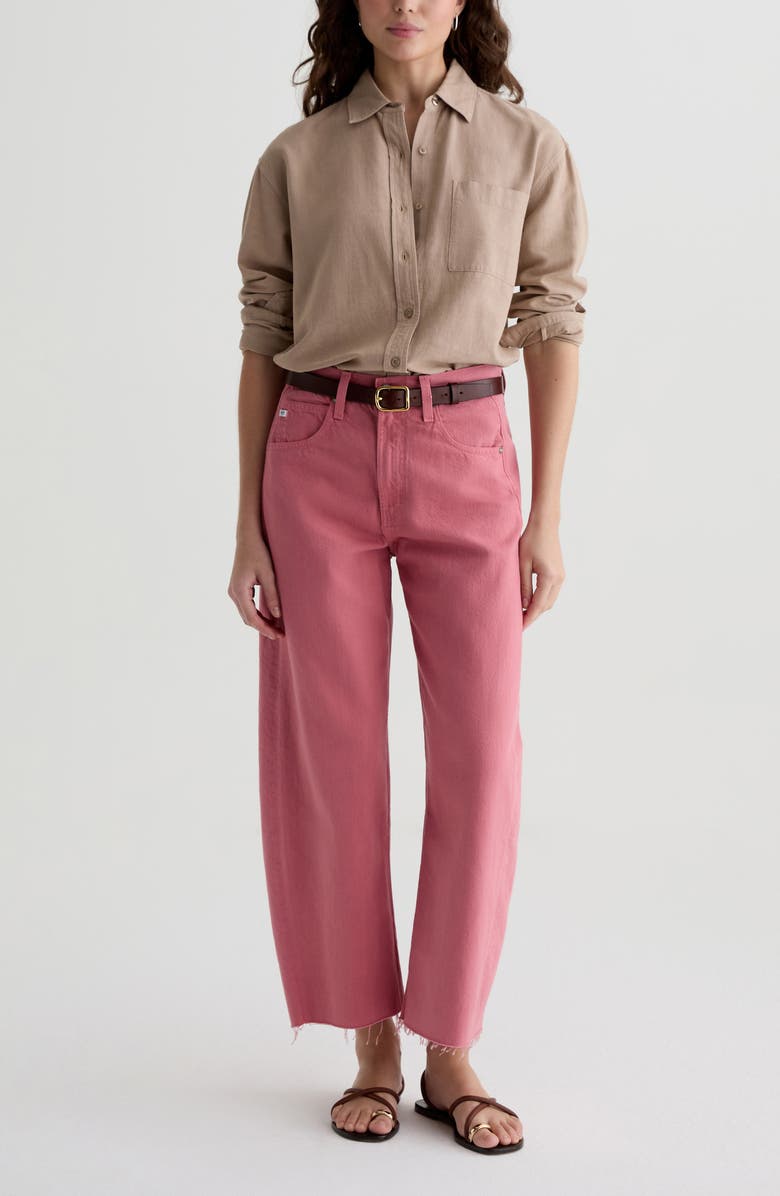 AG Addison Linen Blend Button-Up Shirt, Alternate, color, Simple Taupe