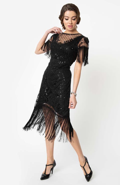 Beaded Nadine Fringe Flapper Dress