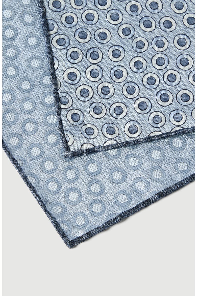 Spotted pattern silk pocket square, Alternate, color, Cerulean