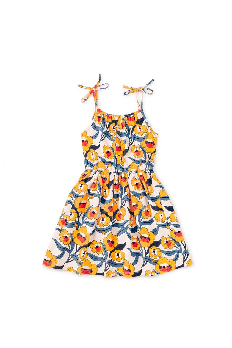 Tie Shoulder Twirl Dress, Main, color, Nouveau Poppy