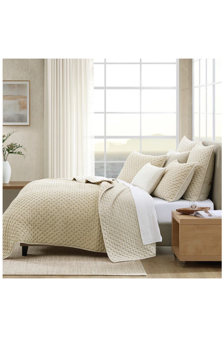Velvet Quilt & Shams Set, Alternate, color, CREAM