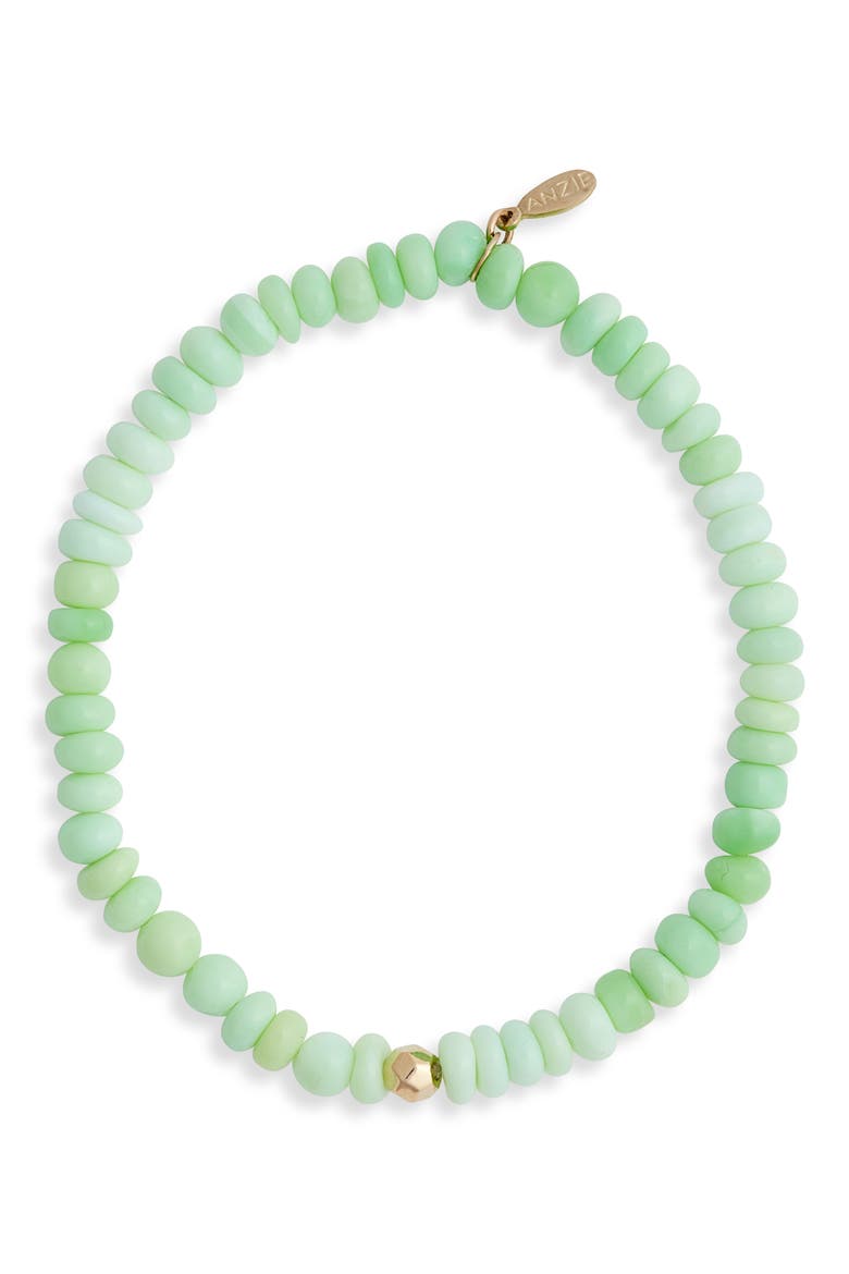 Beaded Green Opal Stretch Bracelet, Main, color, GREEN