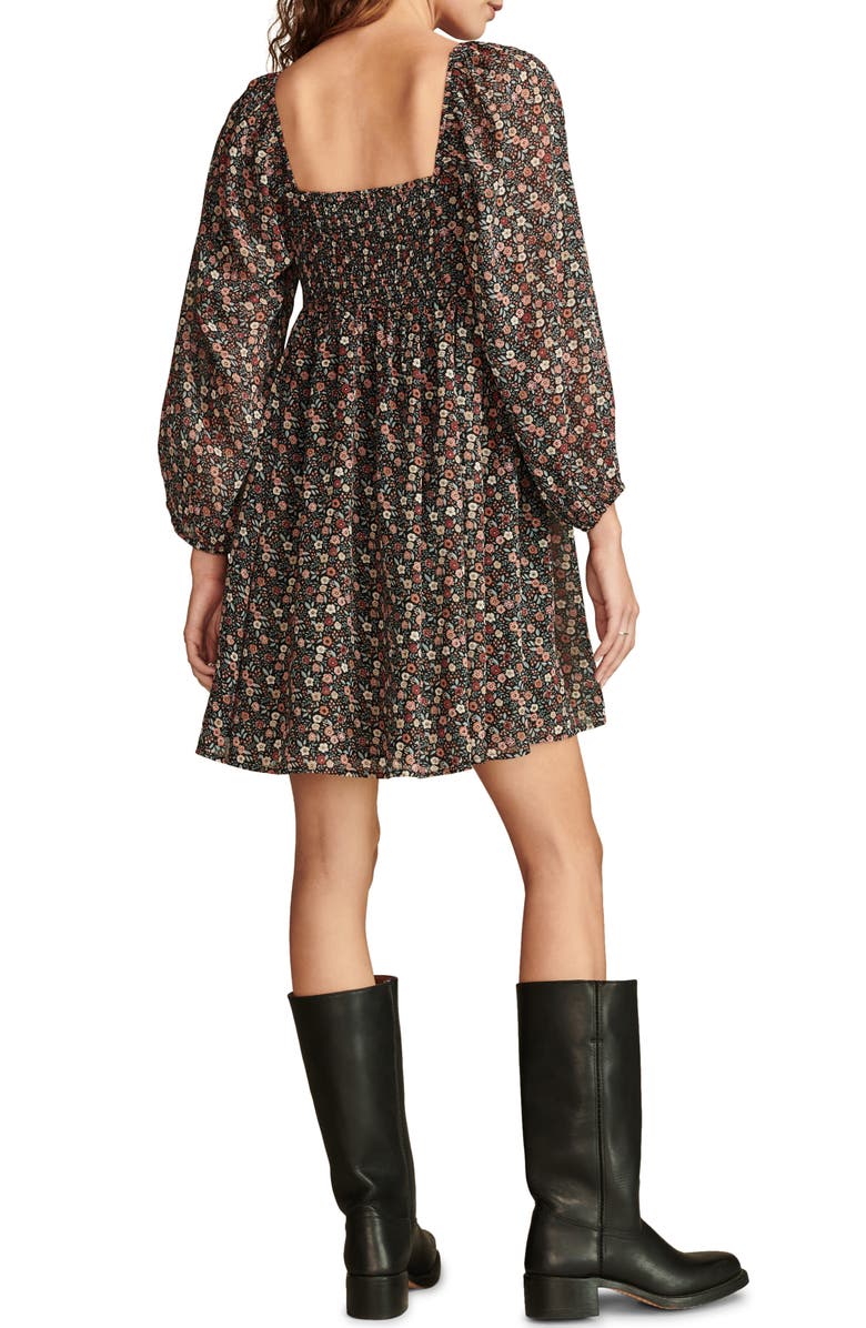 Lucky Brand Floral Print Long Sleeve Minidress, Alternate, color, 