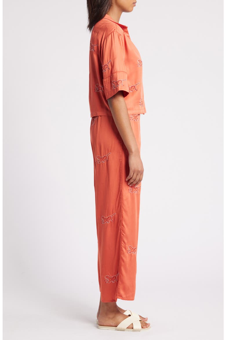 Embroidered Lounge Set, Alternate, color, CORAL