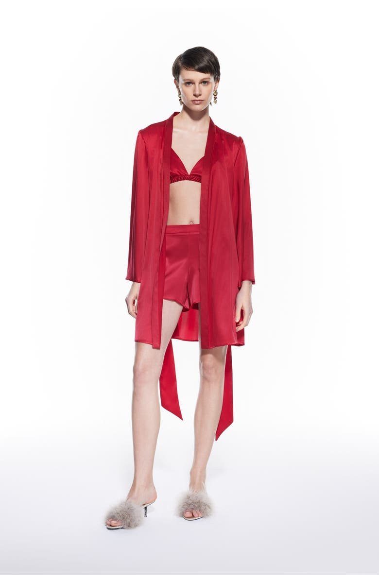 Mers Silk Anya Silk Robe Red, Main, color, Red