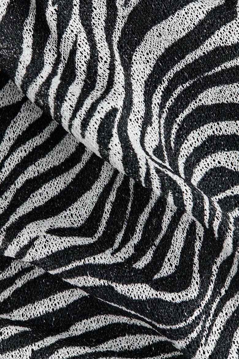 Printed Tie-back Dress, Alternate, color, Black/zebra print