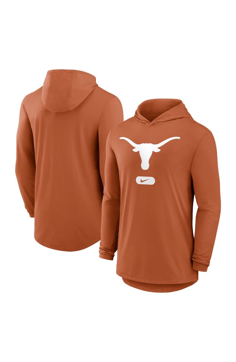 Nike Men's Nike Texas Orange Texas Longhorns Lightweight Performance Long Sleeve Hoodie T-Shirt, Main, color,