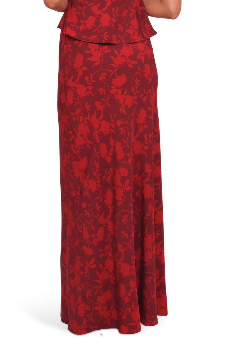 Petal & Pup Velman Floral Print Maxi Skirt, Alternate, color, Burgundy Floral