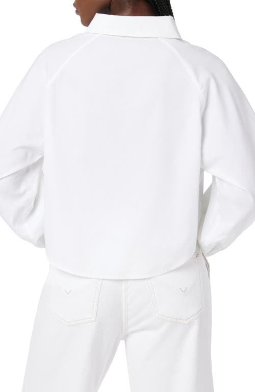Hudson Jeans Raglan Balloon Sleeve Button-down Top In White