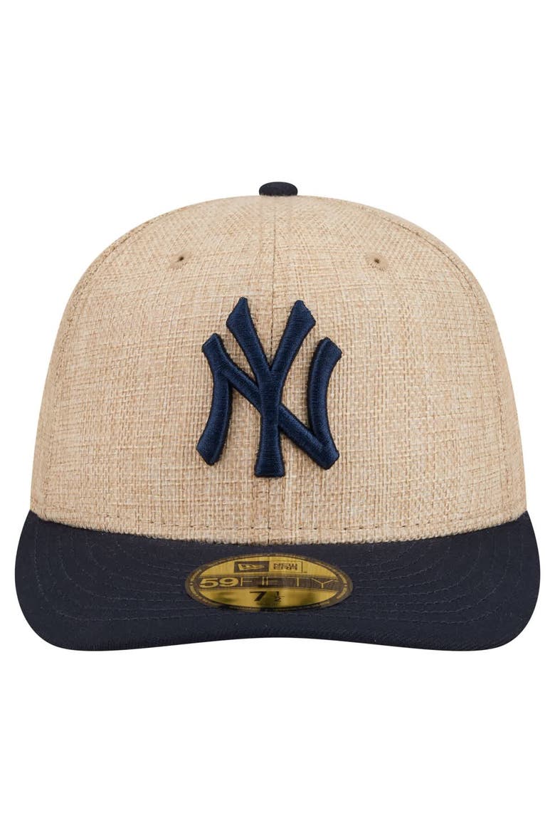 Men's New Era  Natural/Navy New York Yankees Twine 59FIFTY Fitted Hat, Alternate, color, Natural