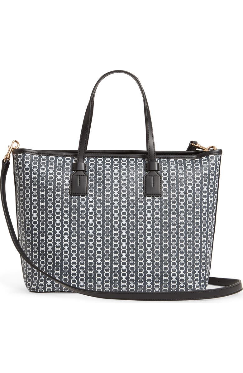 Tory Burch Small Gemini Link Coated Canvas Tote, Alternate, color,