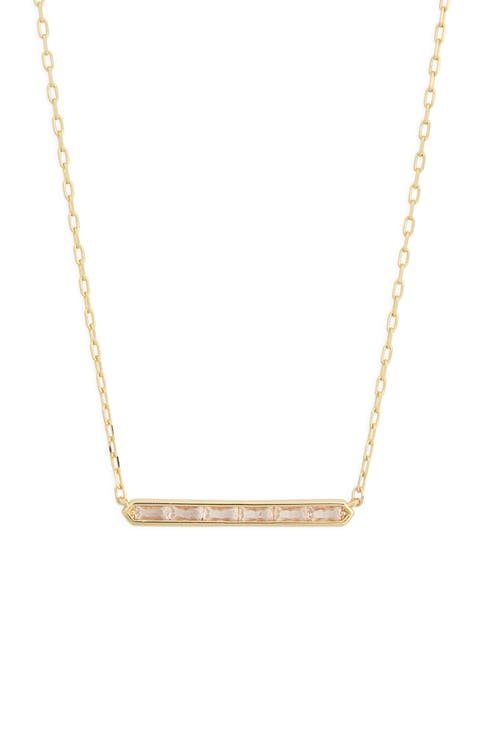 Baguette Crystal Bar Necklace