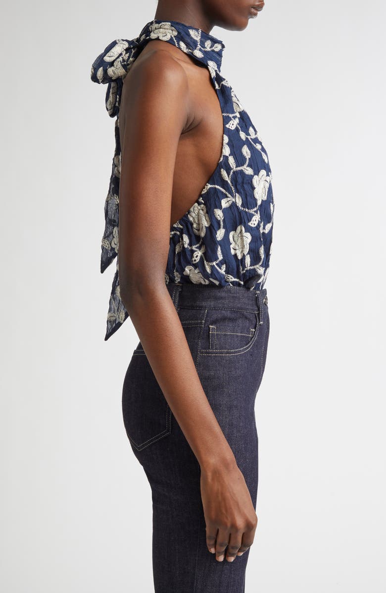 Ramy Brook Emerie Embroidered Halter Neck Top, Alternate, color, 
