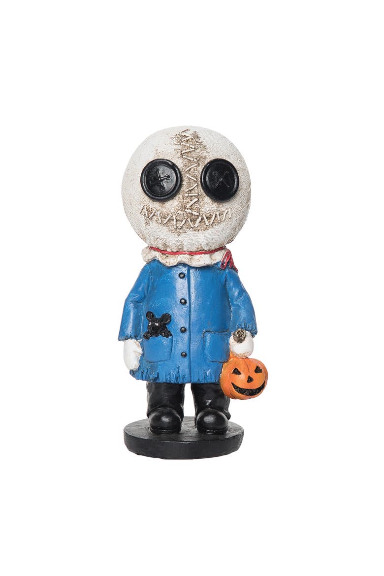 Halloween Treat or Treat Skeleton Head Kid Small Figurine, Main, color, White