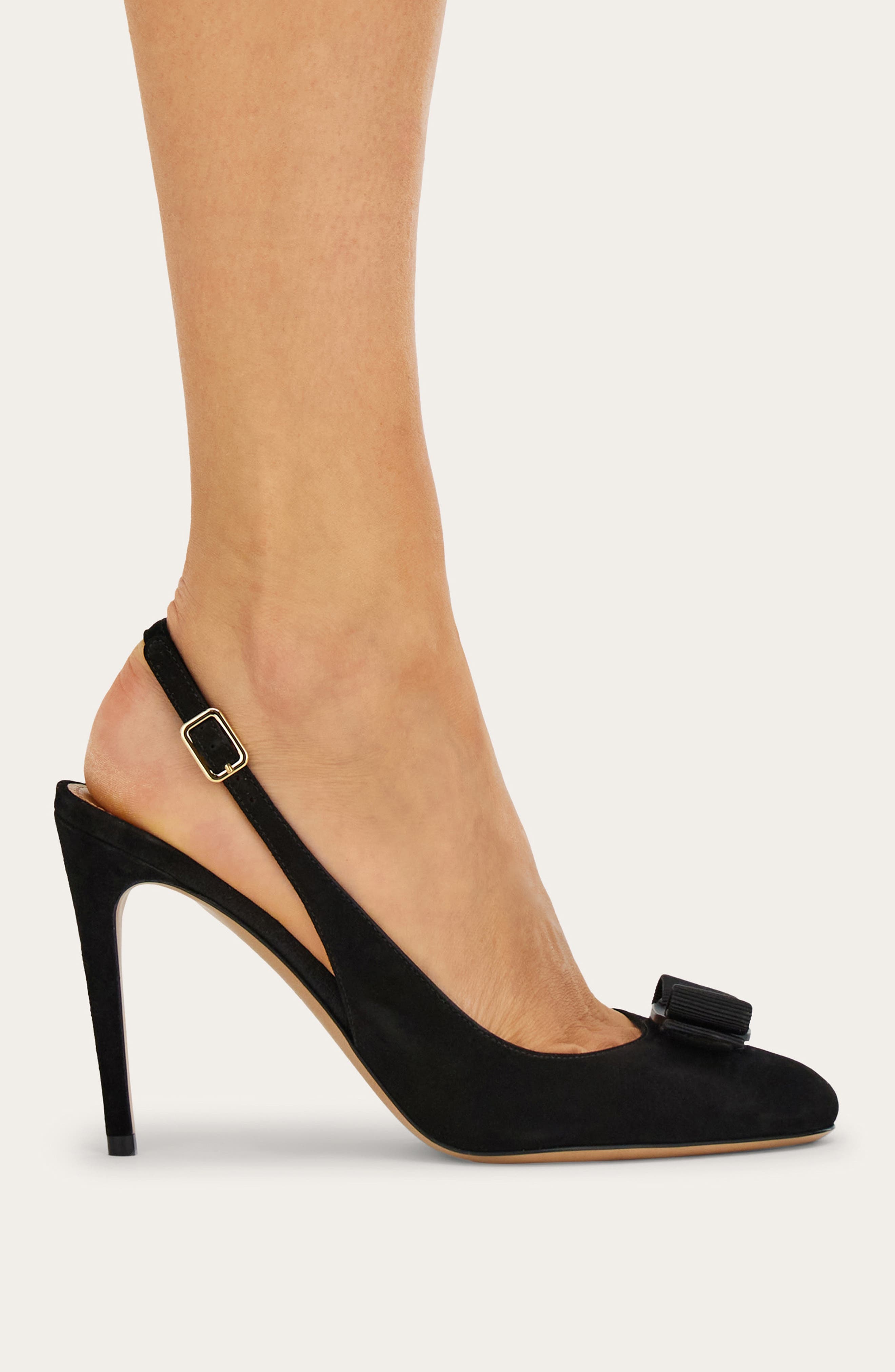 FERRAGAMO Vara Bow Slingback Stiletto Pump, Alternate, color, Nero