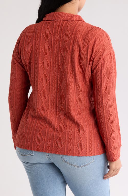 FORGOTTEN GRACE FORGOTTEN GRACE CROCHET LONG SLEEVE BUTTON FRONT BLOUSE 