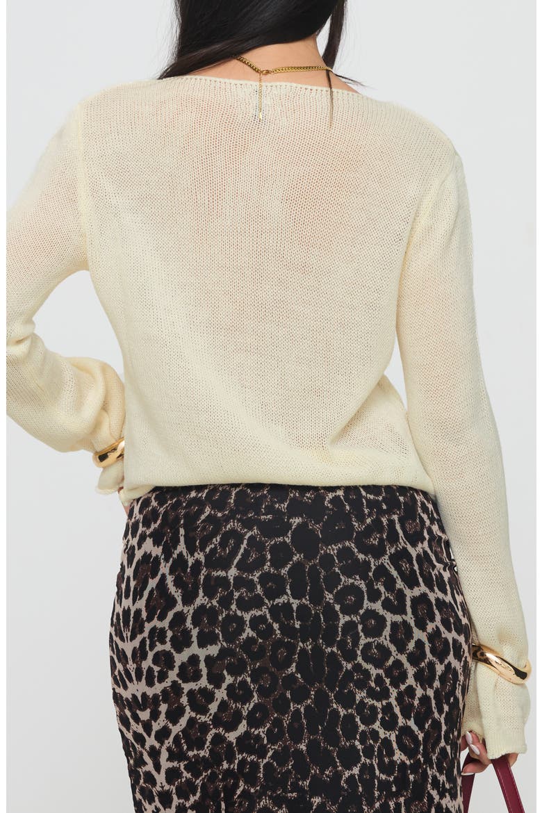 Big Star Boat Neck Sweater, Alternate, color, CREAM