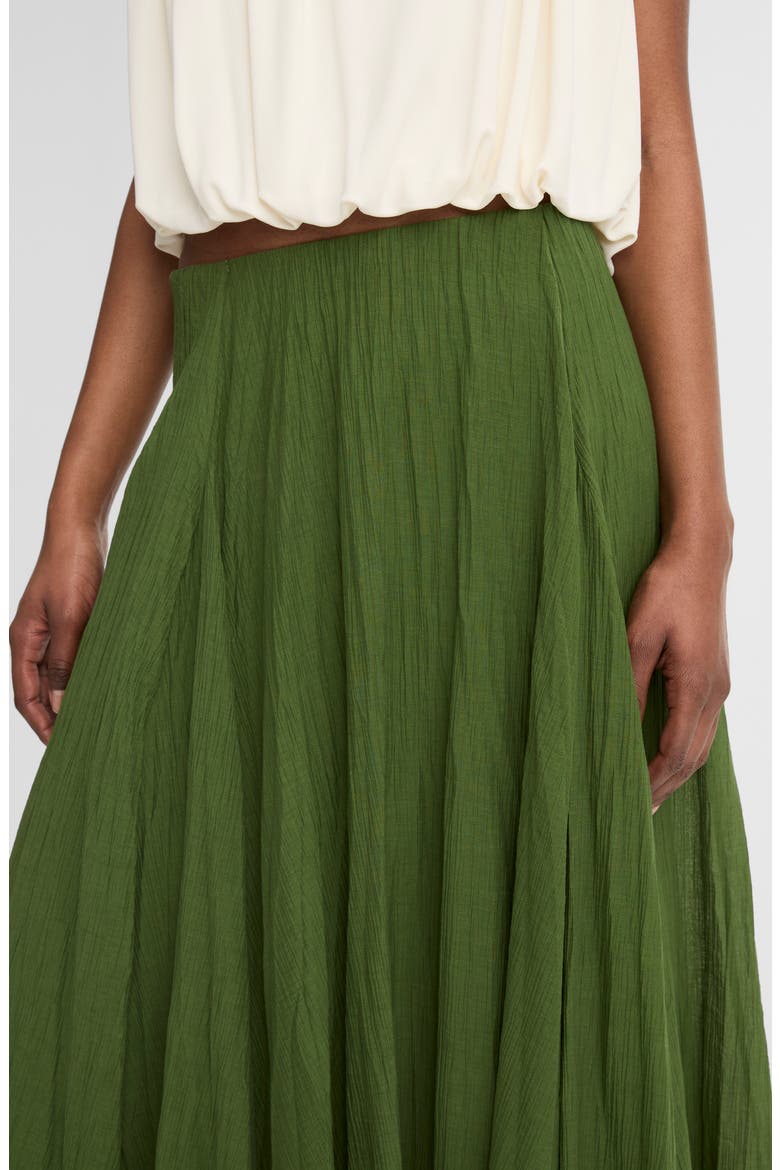 Crinkled Maxi Skirt, Alternate, color, HERB