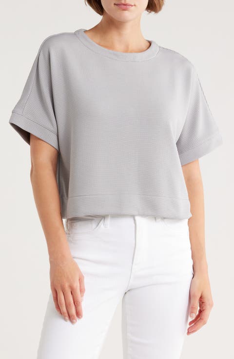 Back Button Ottoman Rib Knit Top