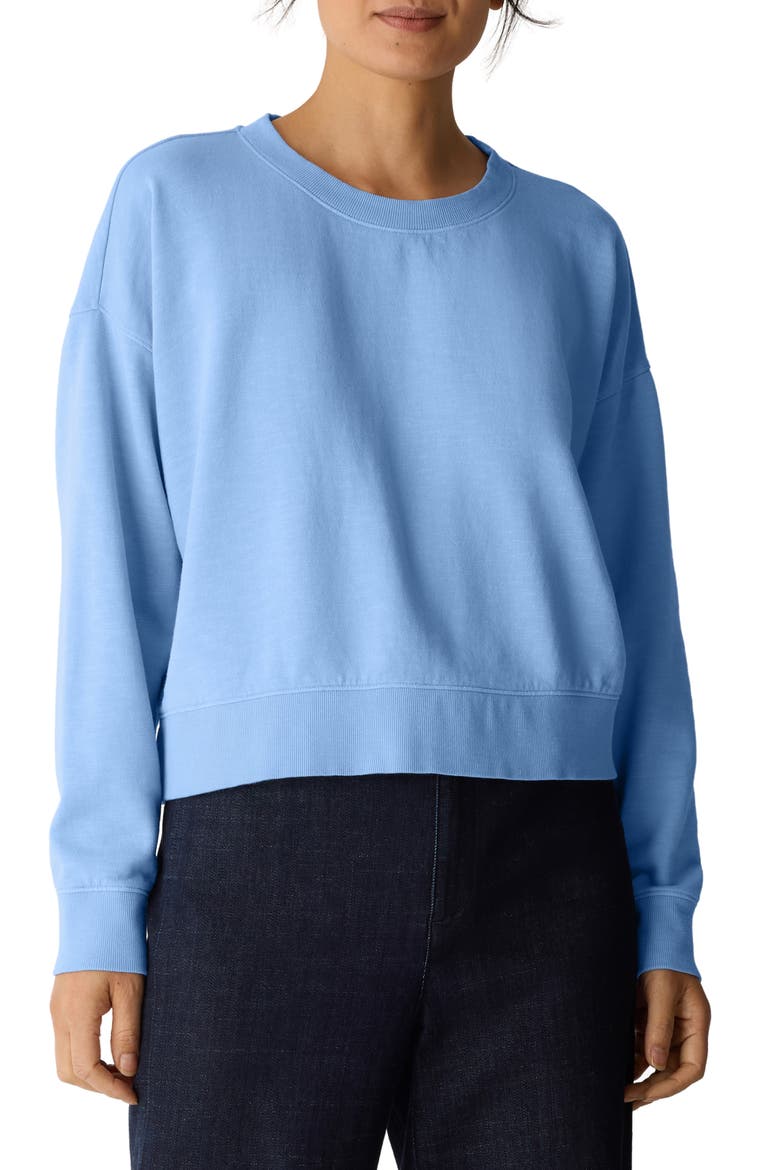 Organic Cotton Crop Sweatshirt, Main, color, SKYLIGHT
