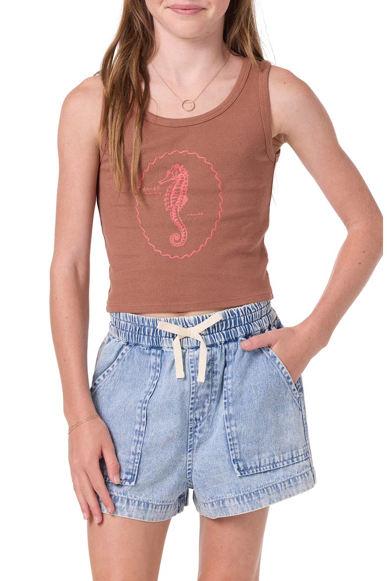Kids' Tristan Cotton Graphic Tank, Main, color, CAROB BROWN