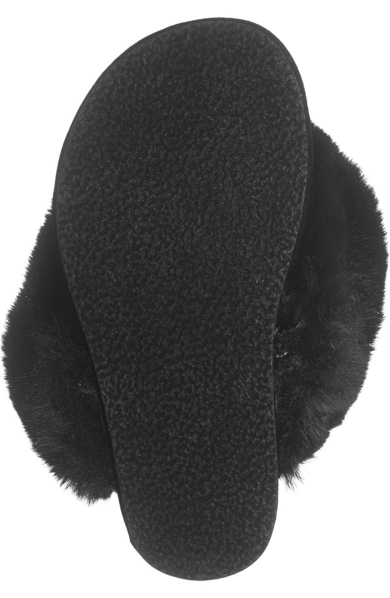Jeffrey Campbell Delulu Faux Fur Flip Flop, Alternate, color, Black Combo
