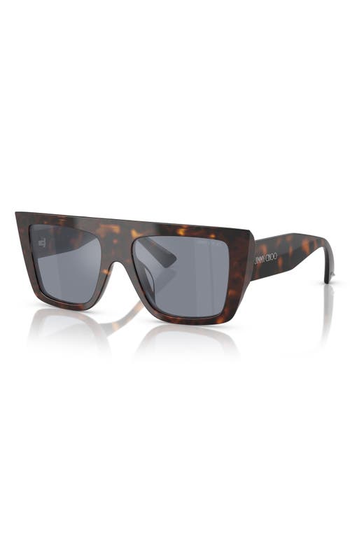 Jimmy Choo 52mm Rectangular Sunglasses In Havana/grey