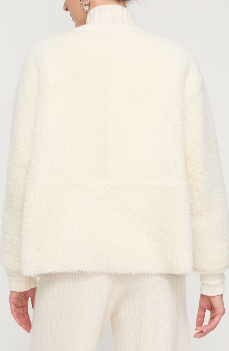 Lafayette 148 New York Genuine Shearling Reversible Jacket, Alternate, color, Cloud/ Raffia