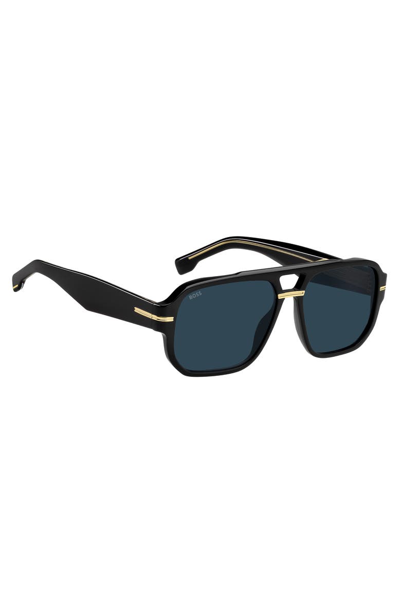 BOSS 57mm Rectangular Sunglasses, Alternate, color, 