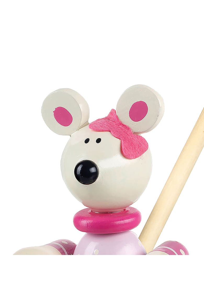 Push Along Pink Mouse, Wooden Toy, Fsc Certified, Ages 1+, Alternate, color, Multicolored