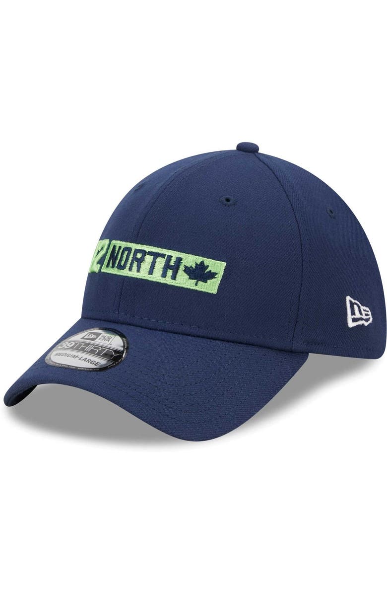 New Era Men's New Era College Navy Seattle Seahawks 12 North Collection 39THIRTY Flex Hat, Main, color, Navy